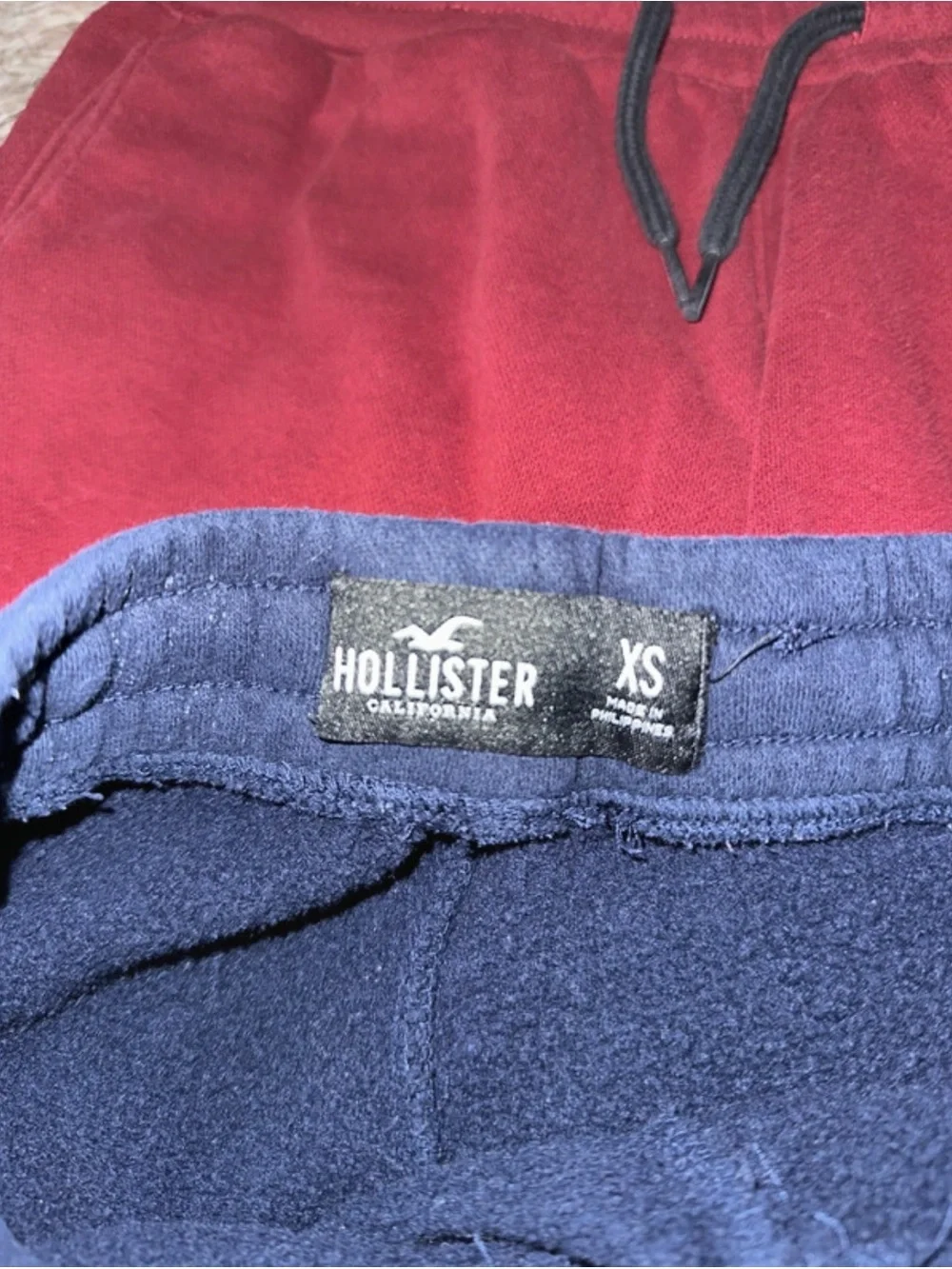 Hollister Sweat Short Bundle Men’s XS, Women’s Medium Burgundy, Navy Gray - Picture 5 of 7